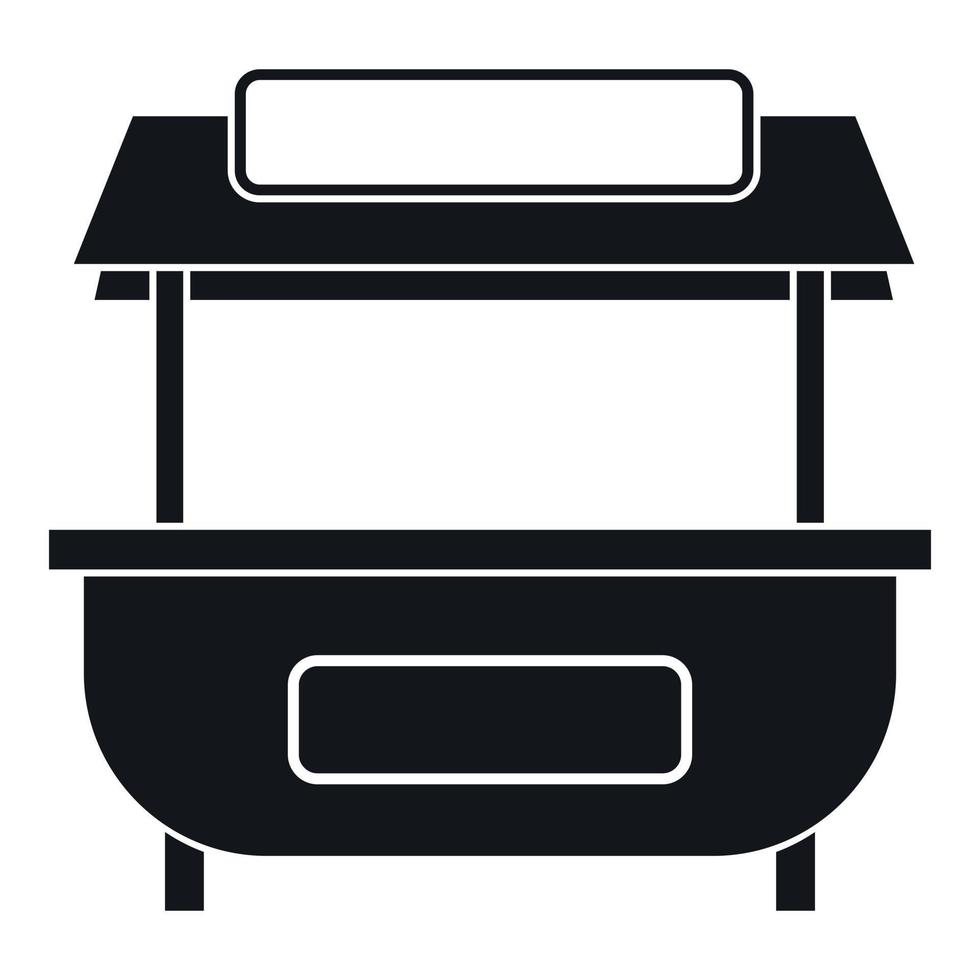 Empty counter with canopy icon, simple style vector