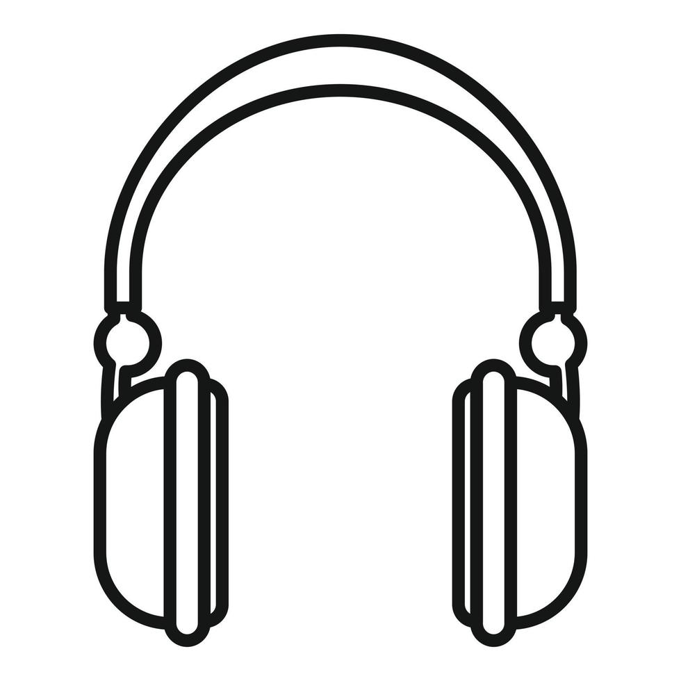 Operator headset icon outline vector. Headset microphone vector
