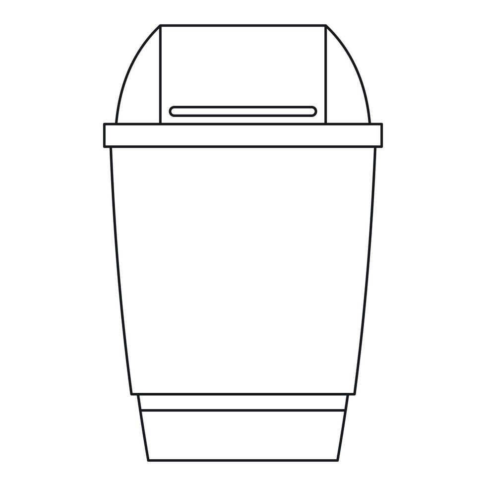 Dustbin icon, outline style vector