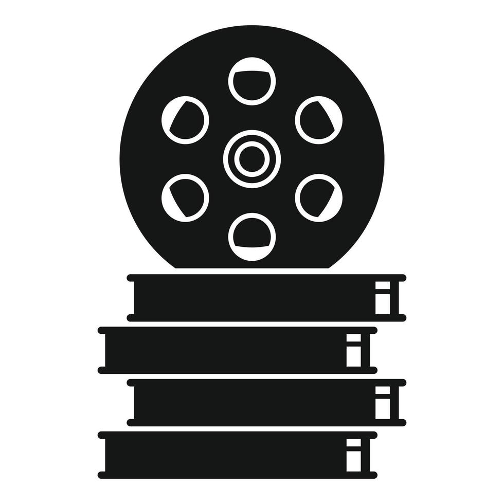 vector simple de icono de carrete de vídeo. película de cine