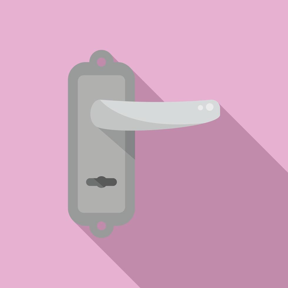Door handle lock icon flat vector. Knob latch vector