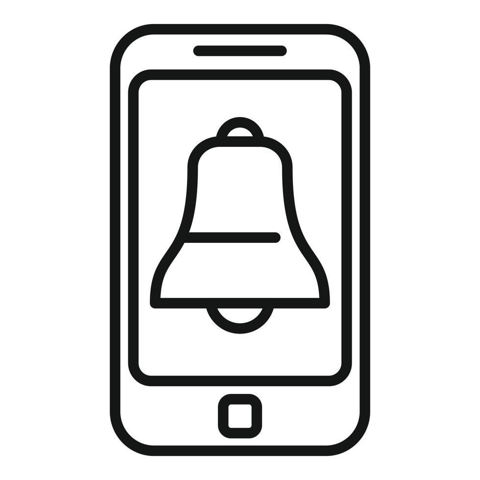 vector de contorno de icono de notificación de teléfono inteligente. hora de casa