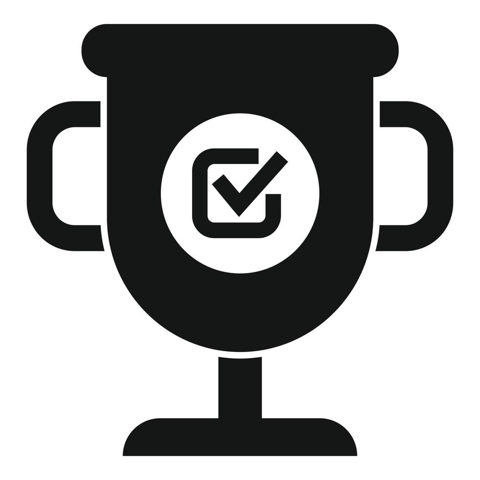 Gold cup expertise icon simple vector. Complete work vector