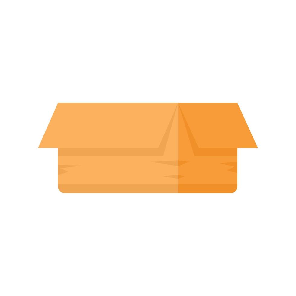 Carton box icon flat isolated vector