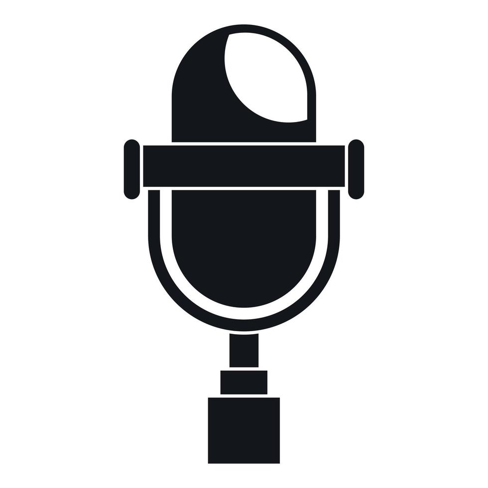 Retro microphone icon, simple style vector
