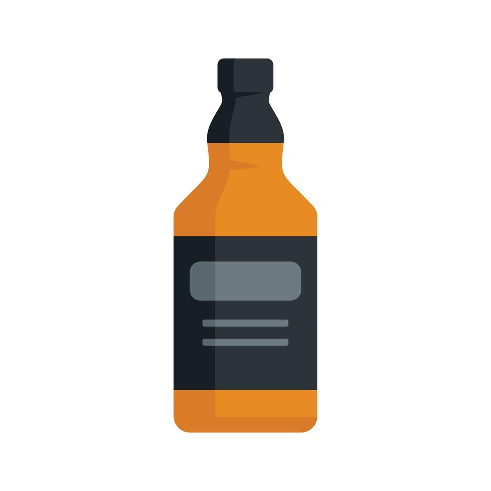 Whiskey bottle icon flat isolated vector