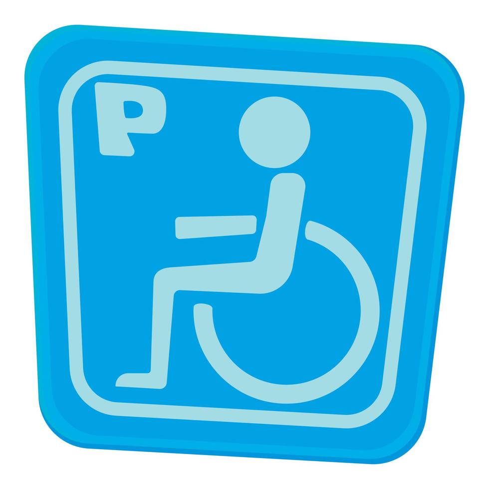 Invalid parking icon, cartoon style vector