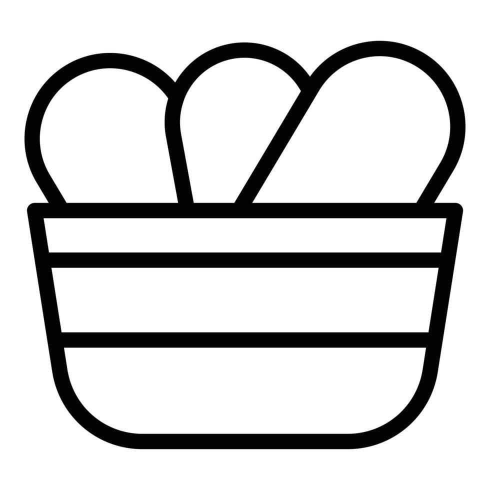 vector de contorno de icono de cesta de croquetas. patata holandesa