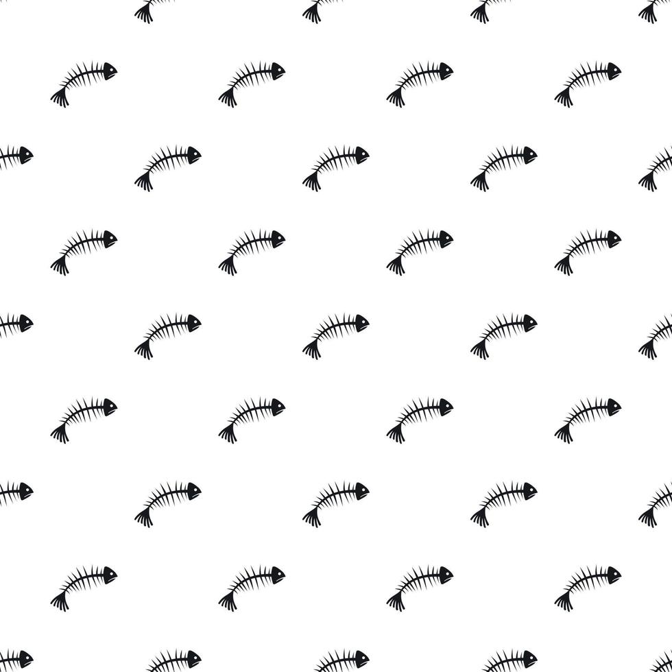 Fish bones pattern, simple style vector