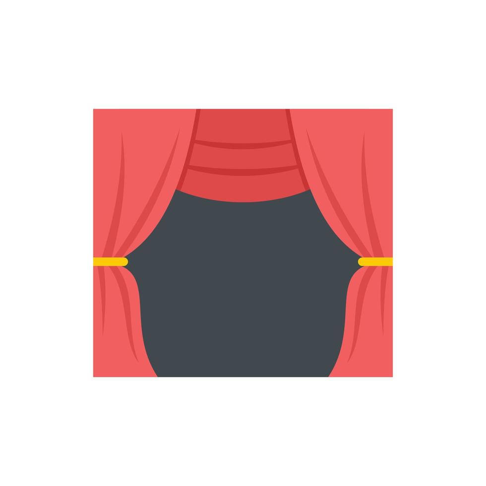 Cinema curtains icon flat isolated vector
