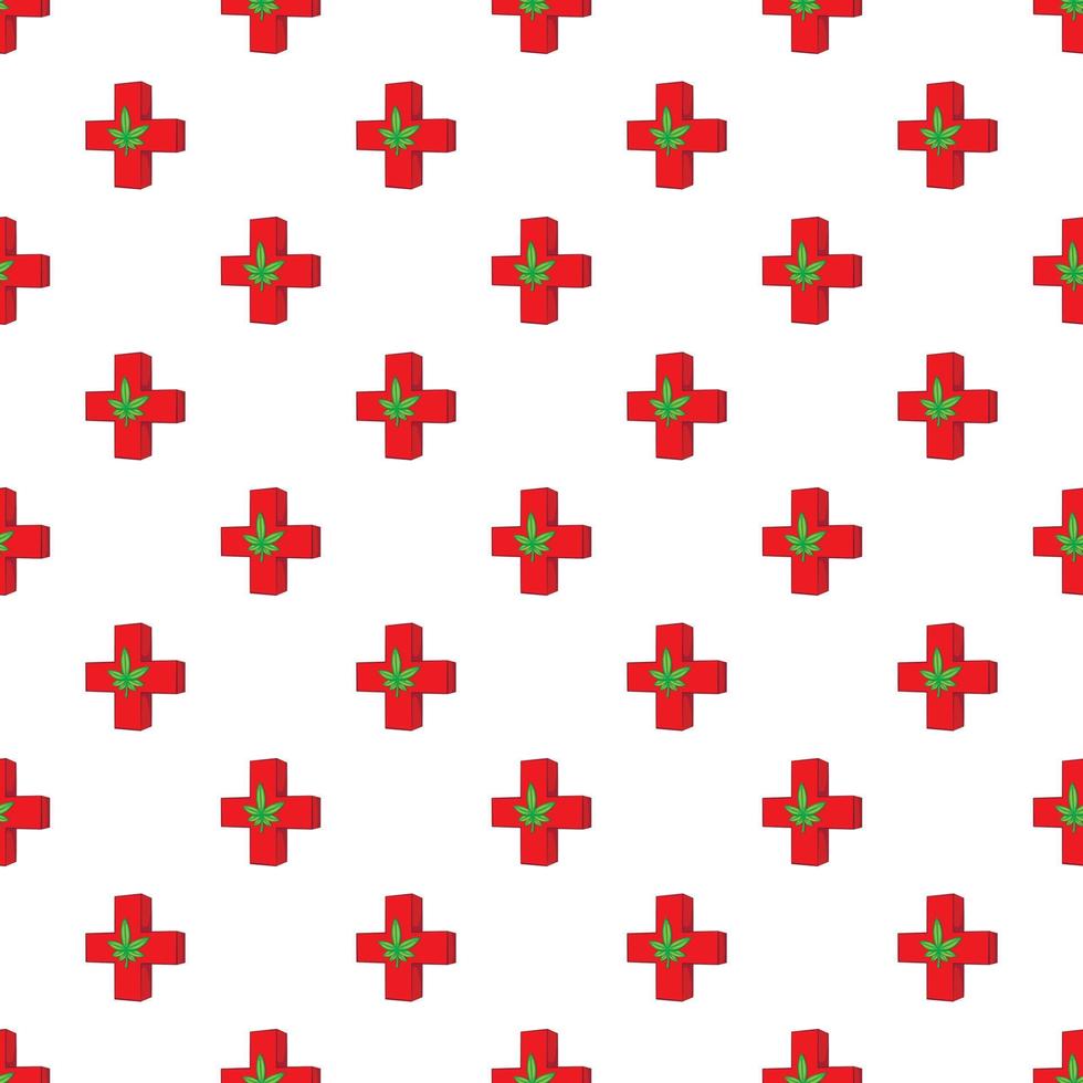 Marijuana leaf with a red cross pattern vector