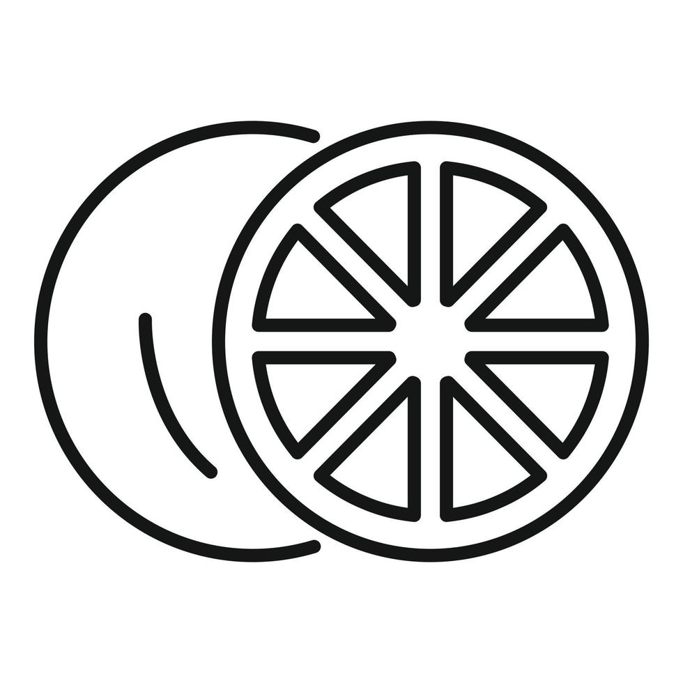 Breakfast grapefruit icon outline vector. Citrus fruit vector