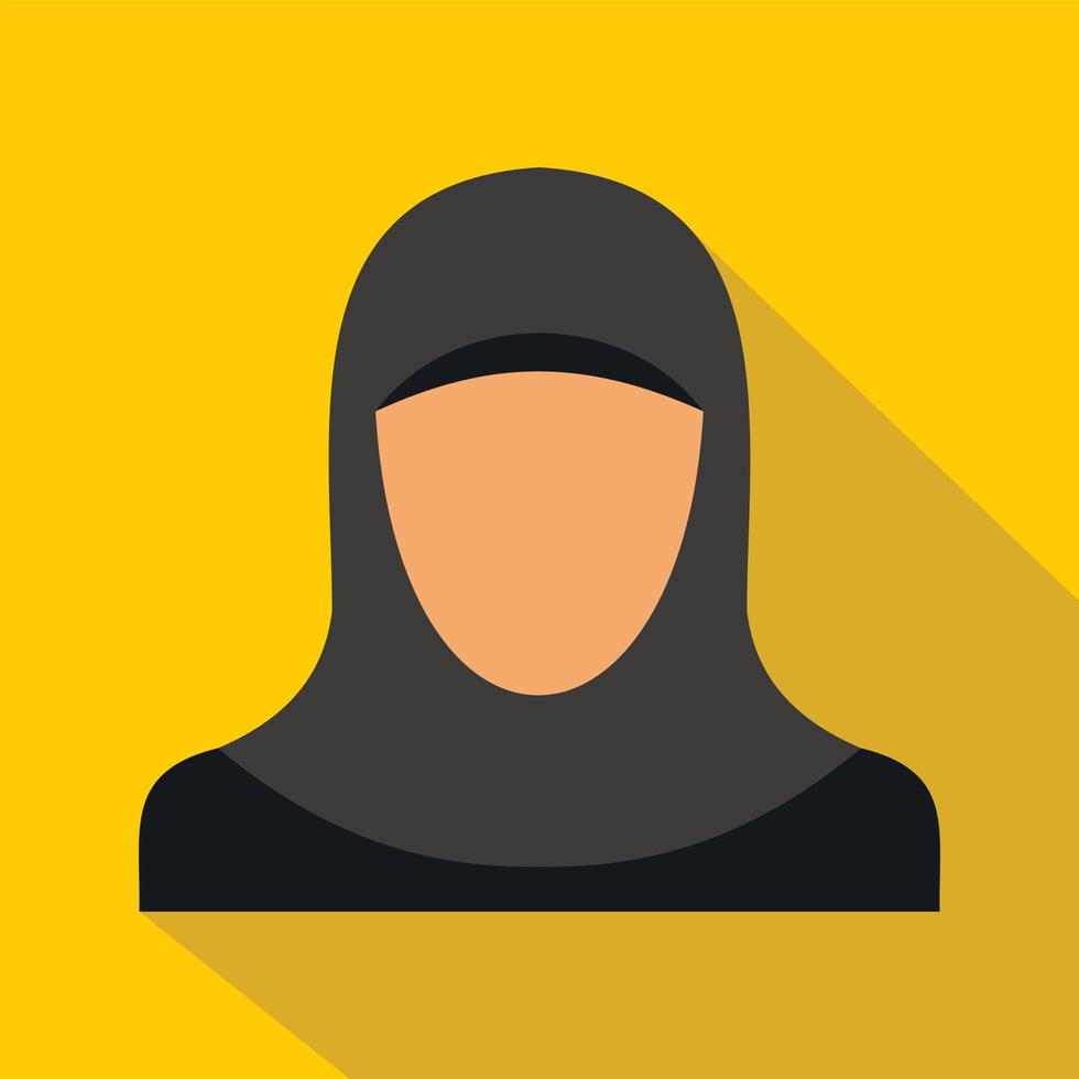 Arabic woman icon, flat style vector