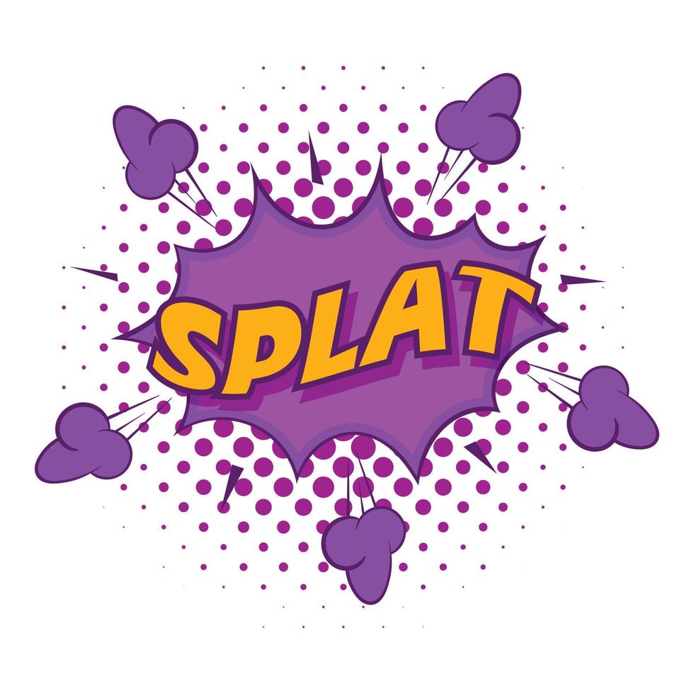 splat, icono de burbuja de explosión, estilo de arte pop vector