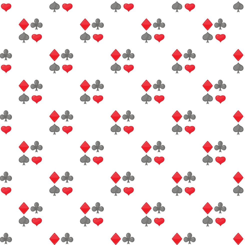Card suits pattern, cartoon style vector