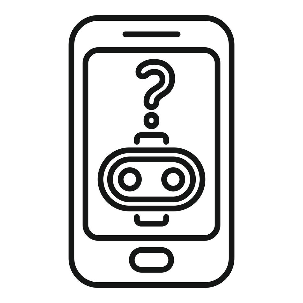 vector de contorno de icono de asistente de teléfono. servicio de oficina