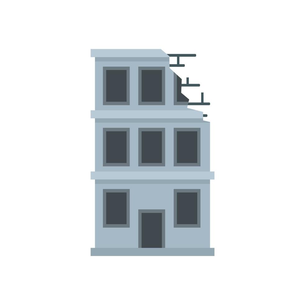 demolición ciudad edificio icono plano aislado vector