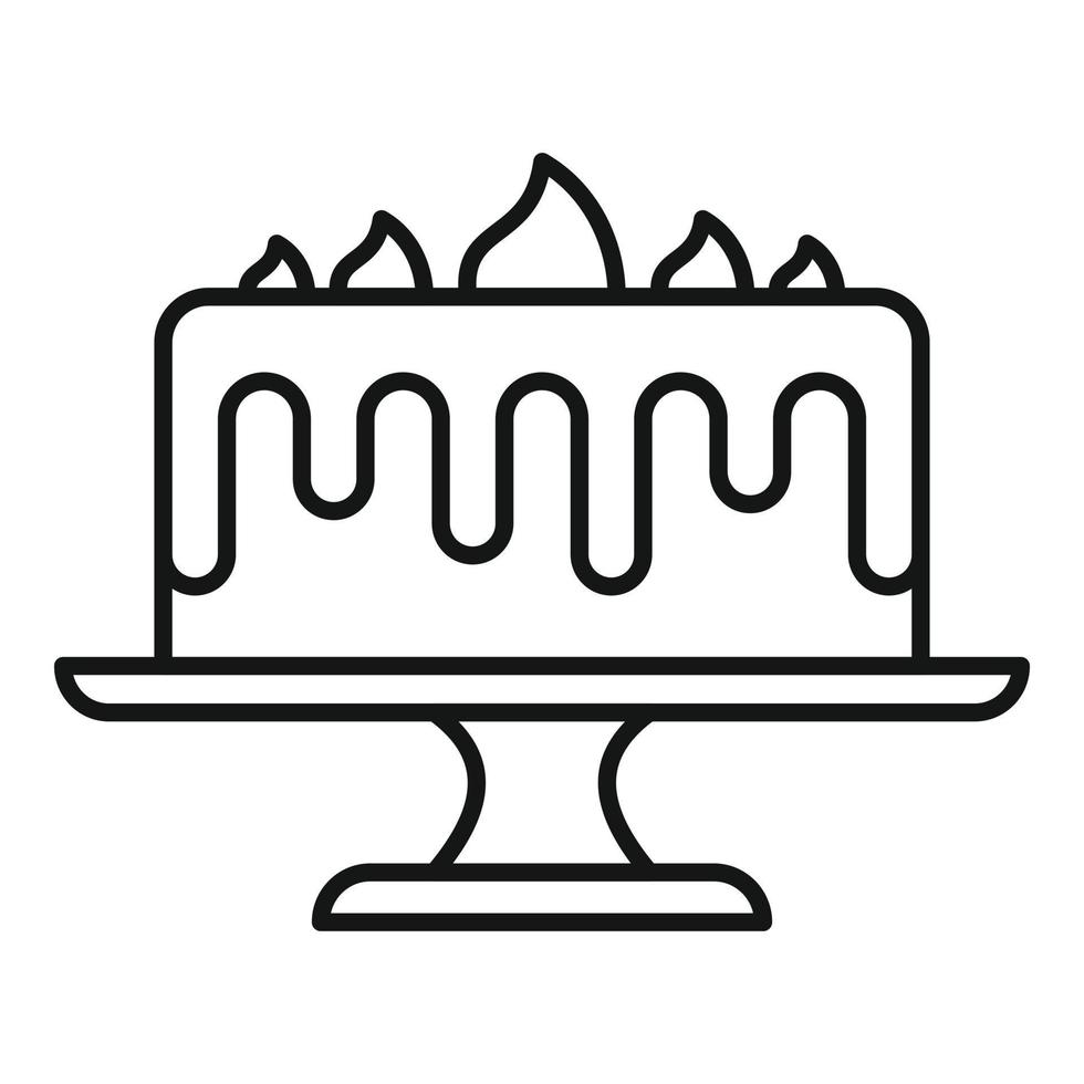 Cake chocolate icon outline vector. Delicious slice vector