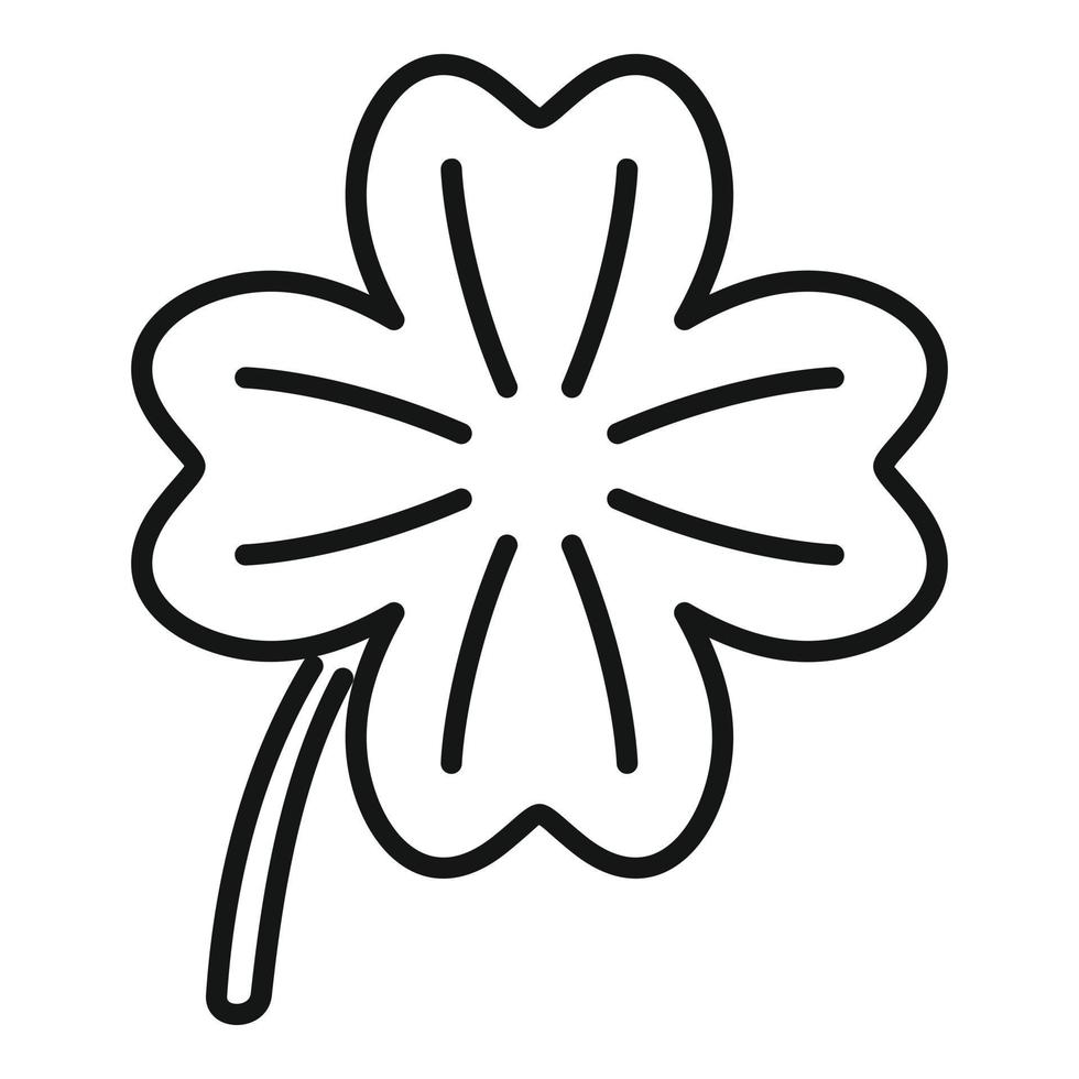 Clover contour icon outline vector. Four leaf vector