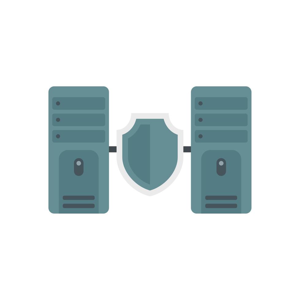 Server authentication icon flat isolated vector