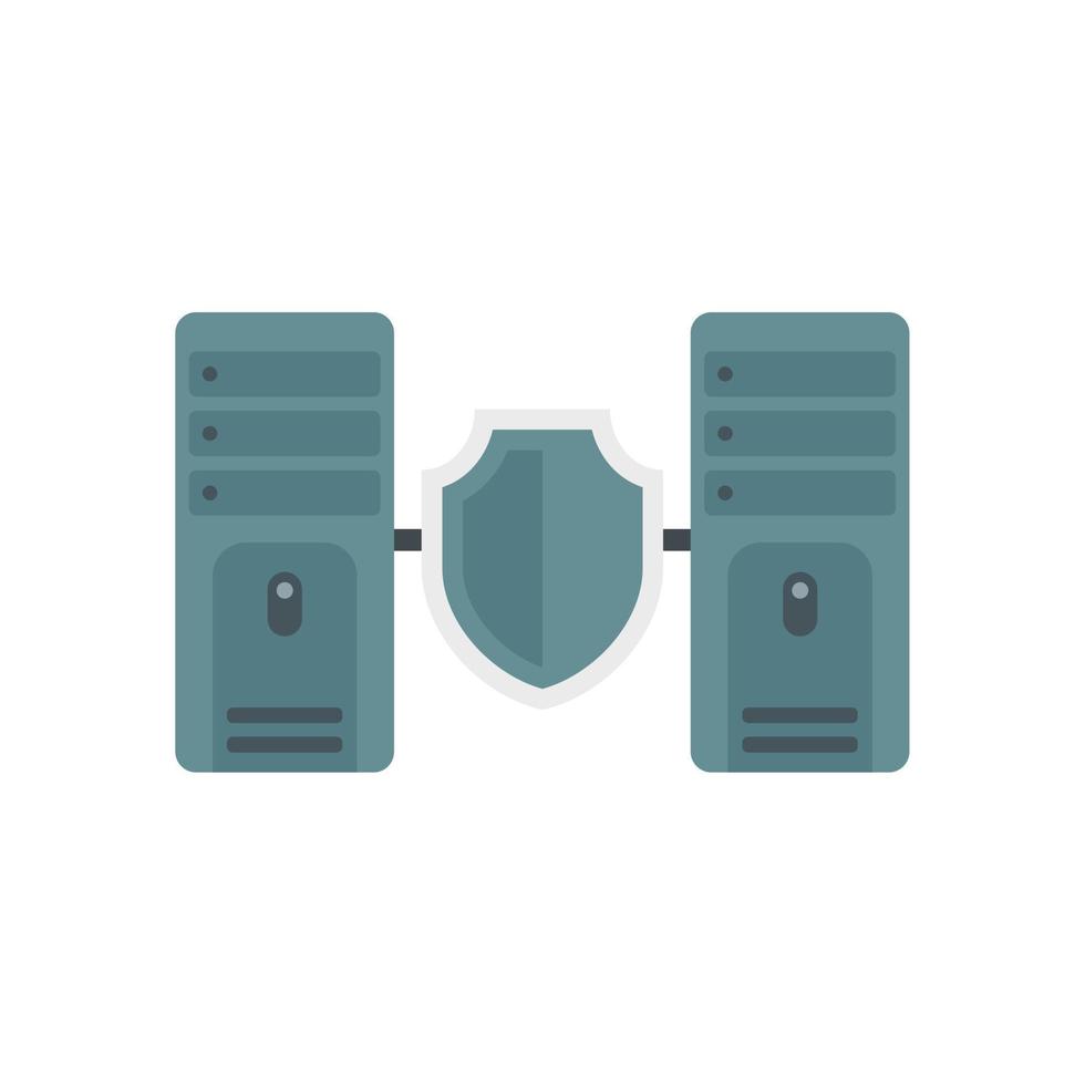 Server authentication icon flat isolated vector