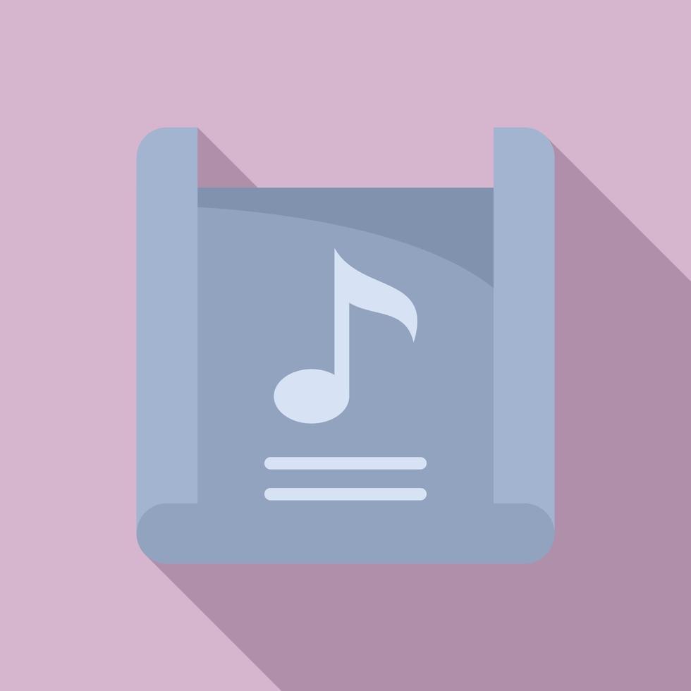 Song playlist icon flat vector. Music list vector