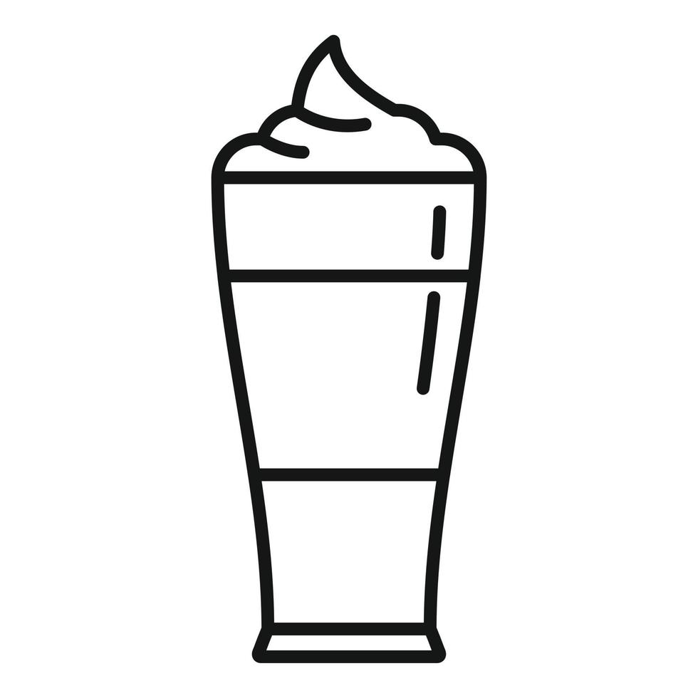 vector de contorno de icono de leche con leche. vaso de café