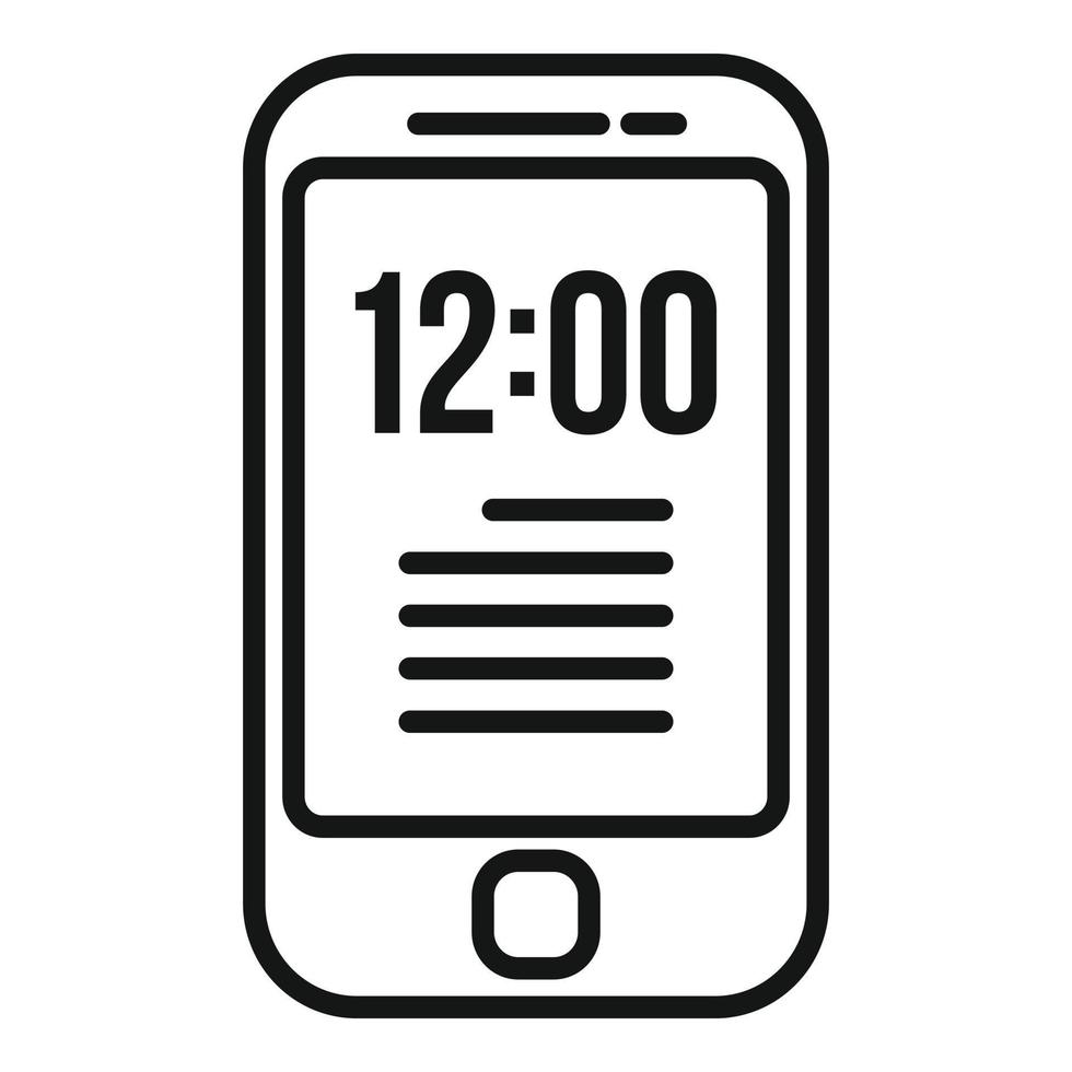 Phone time icon outline vector. Work control vector
