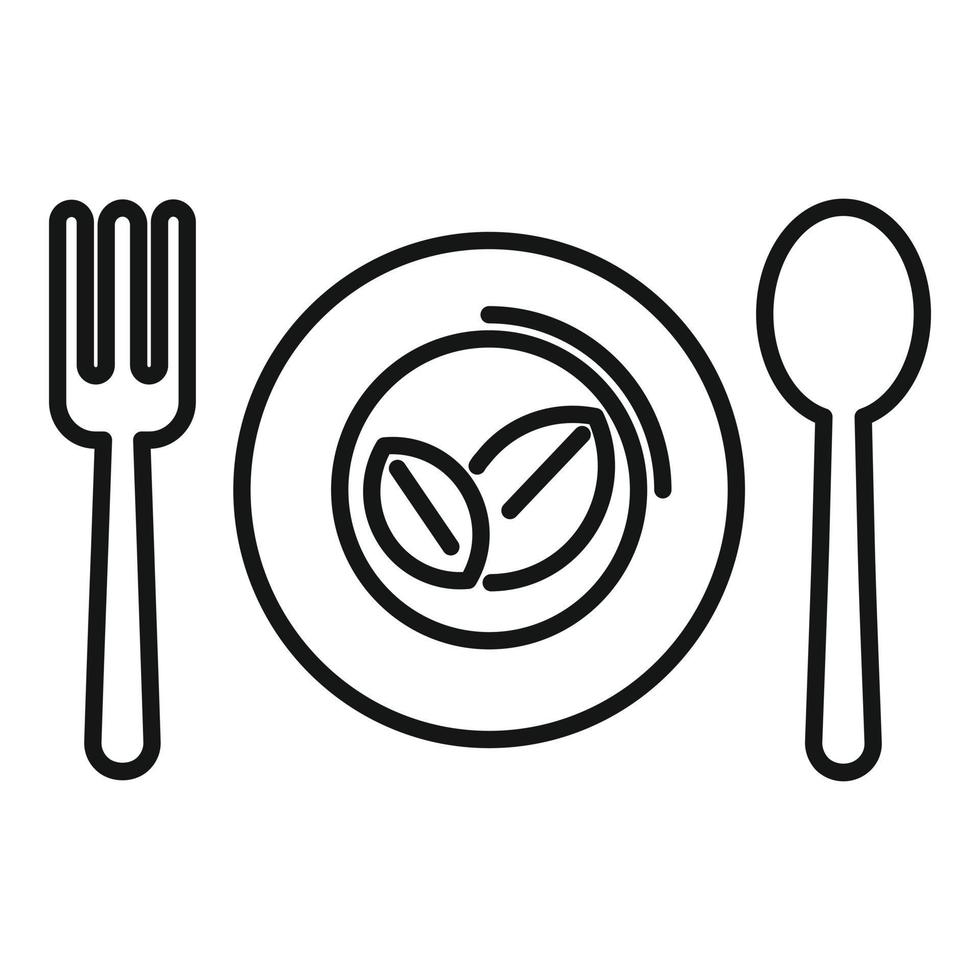 vector de contorno de icono de comida dietética. nutrición delgada