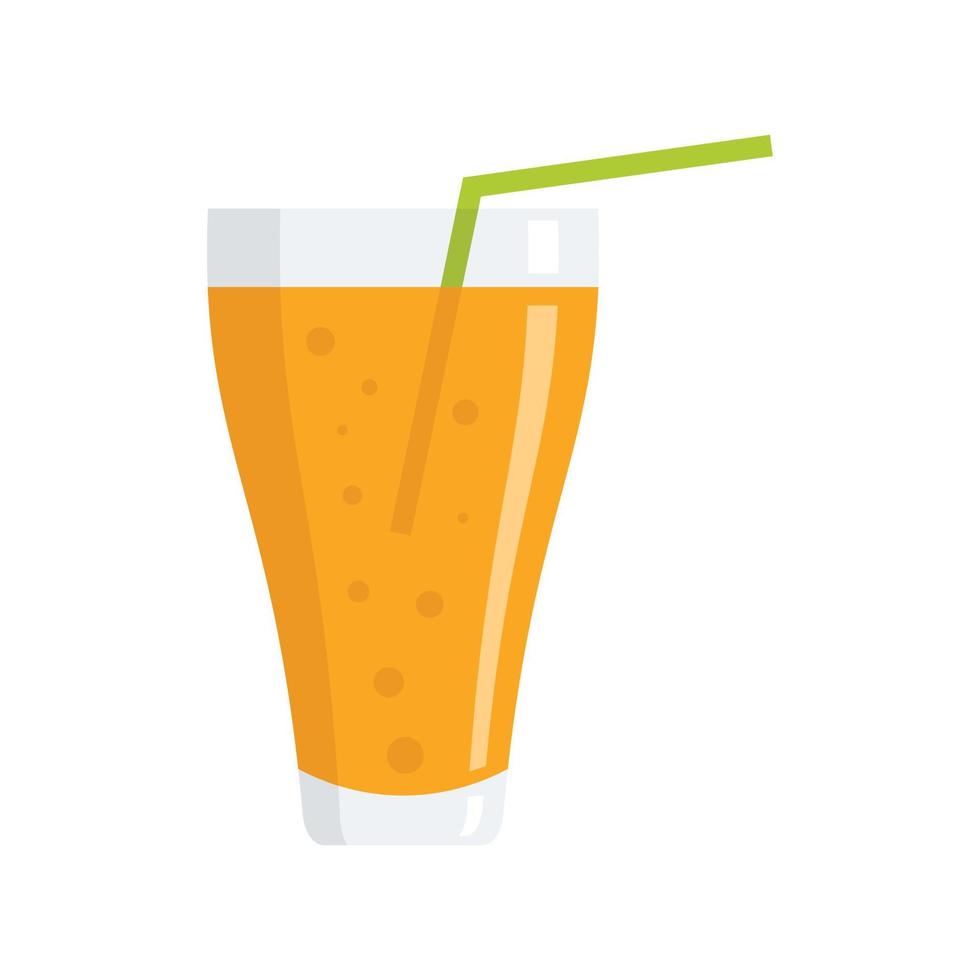 beber jugo de naranja icono plano vector aislado