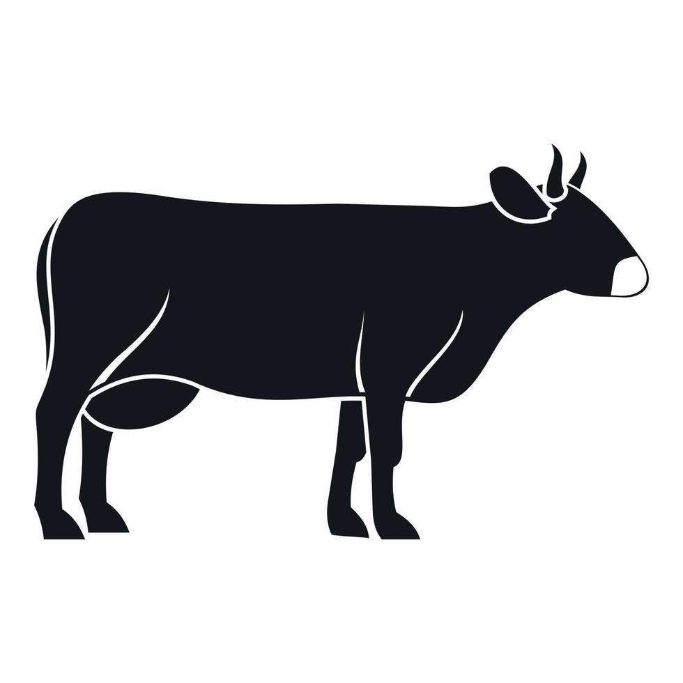 icono de vaca, estilo simple vector