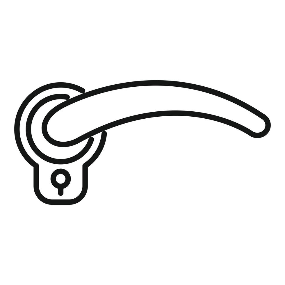 Knob door handle icon outline vector. Front metal vector