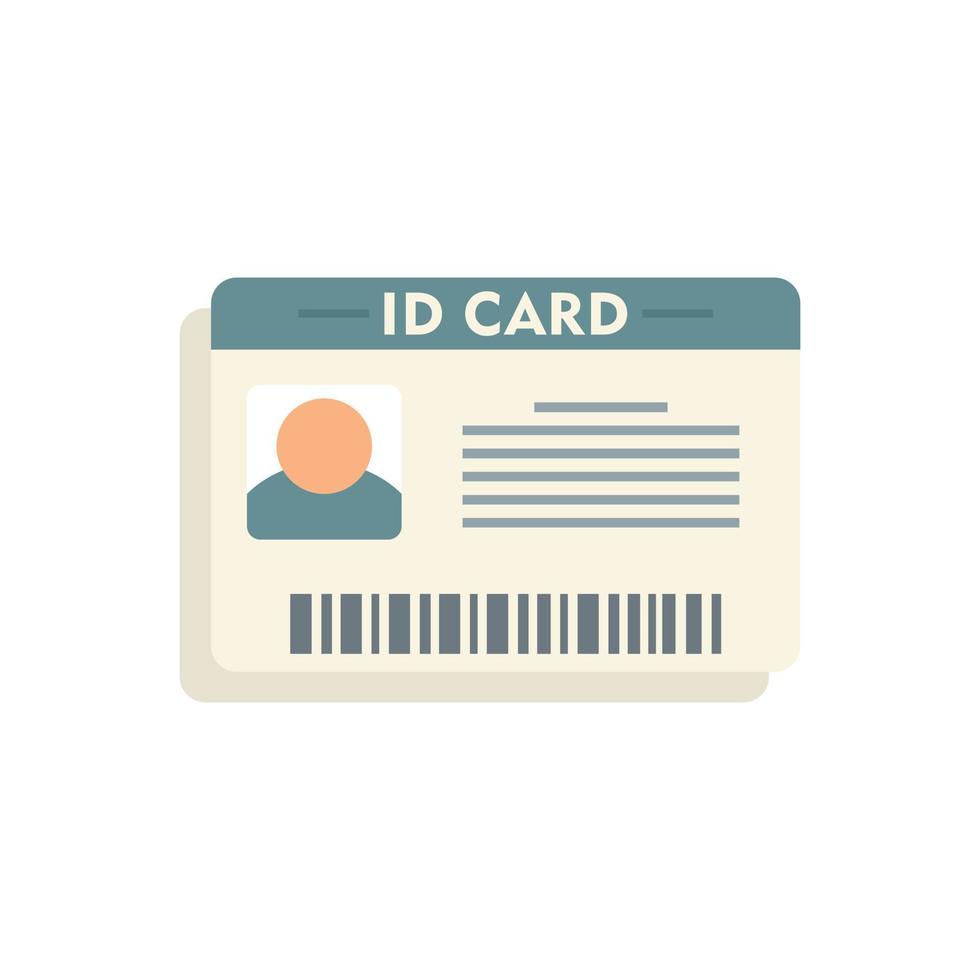 Id card icon flat isolated vector