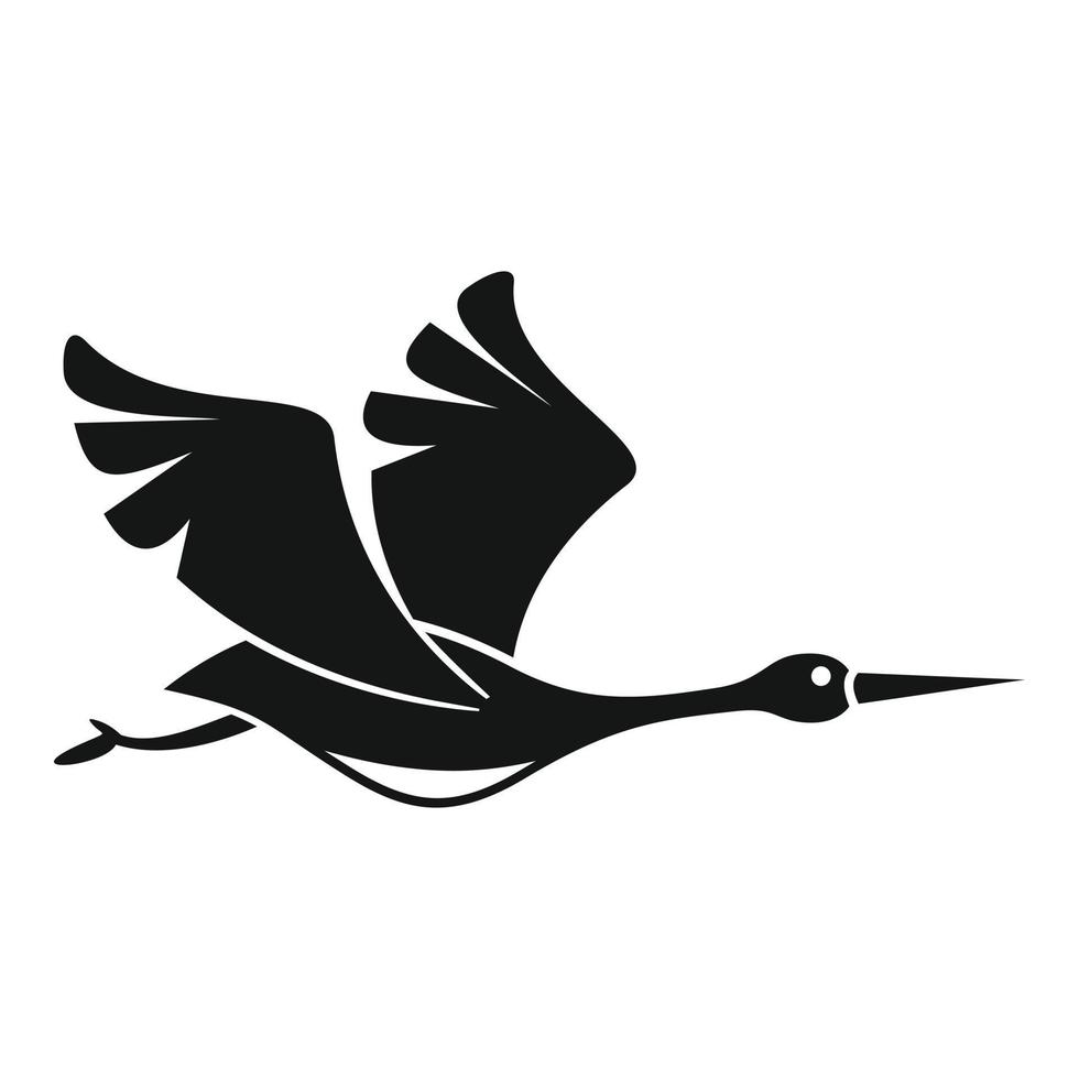 Japanese stork icon simple vector. Fly bird vector