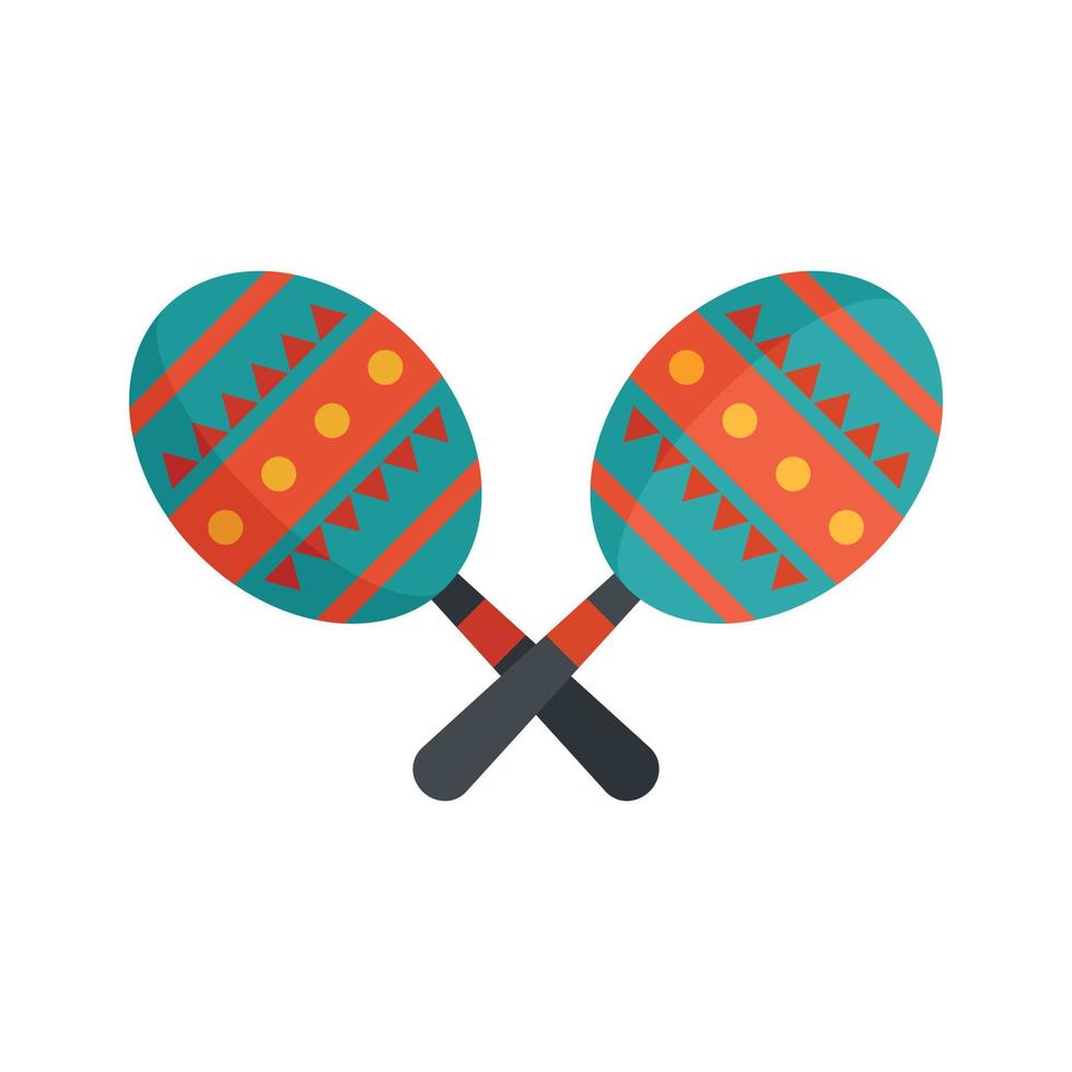 Mexican maracas icon flat isolated vector