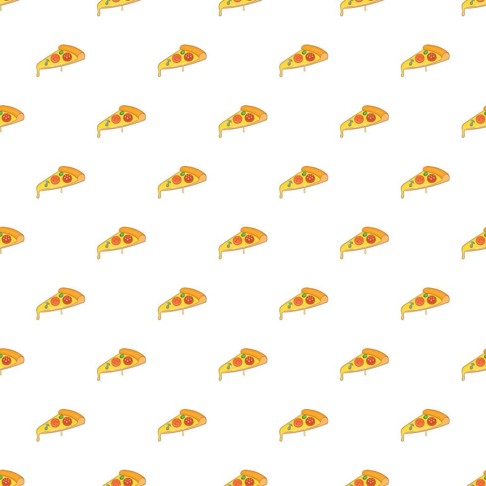 rebanada de patrón de pizza, estilo de dibujos animados vector