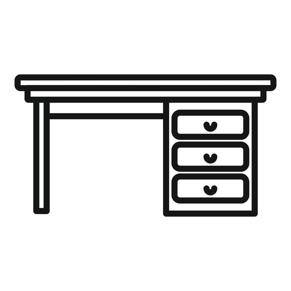Small table icon outline vector. Wood furniture vector