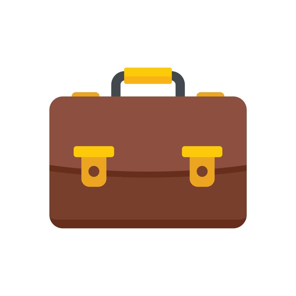 Tutor leather bag icon flat isolated vector