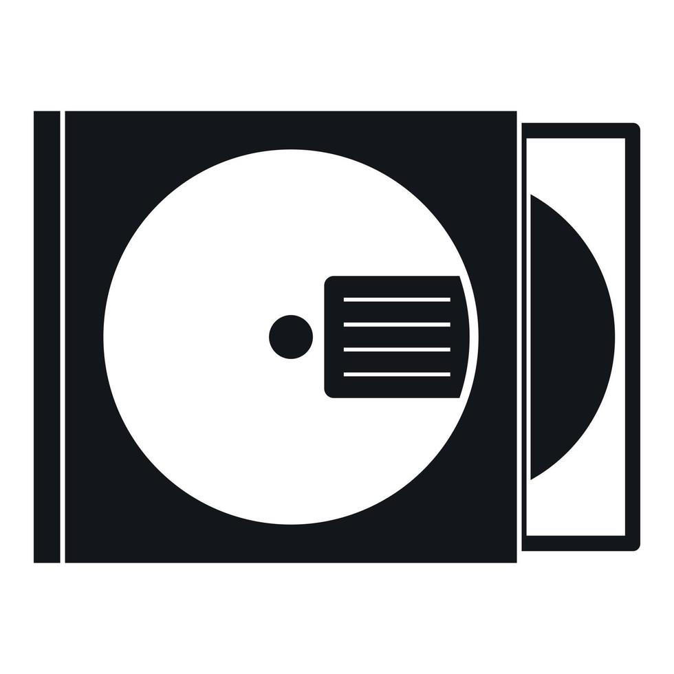 CD box with disc icon, simple style vector