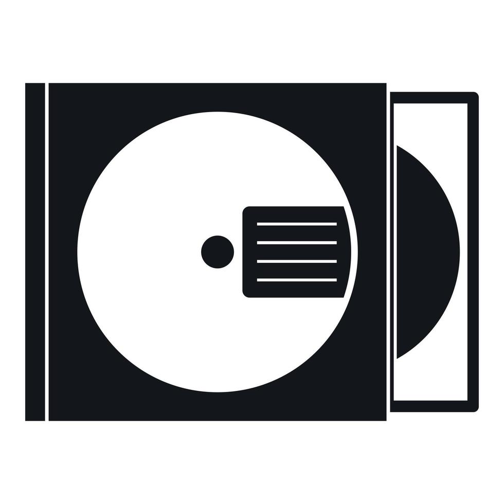 CD box with disc icon, simple style vector