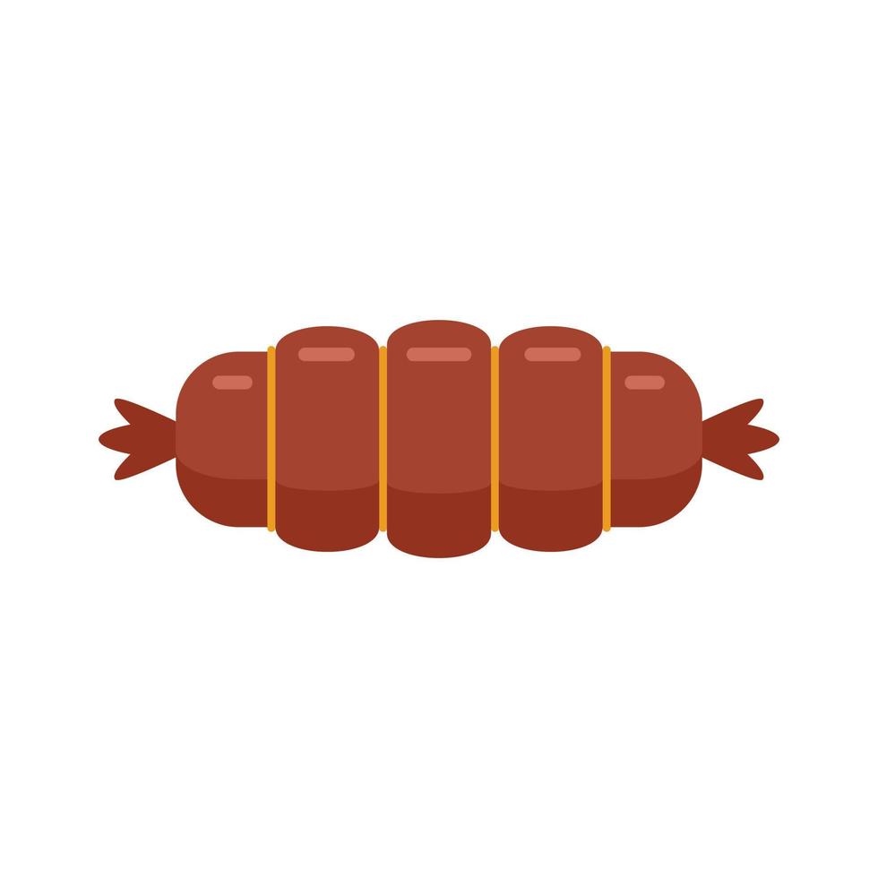 Cow sausage icon flat isolated vector