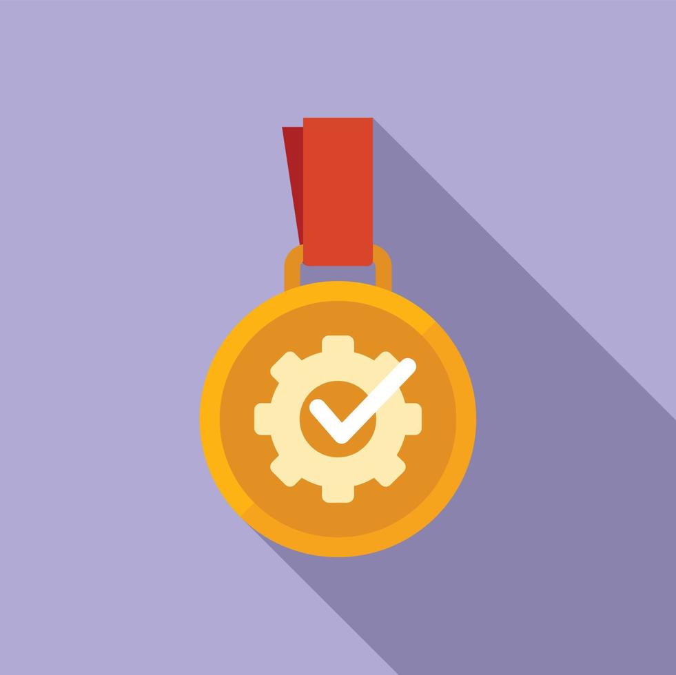 Expertise medal icon flat vector. Quality expert vector