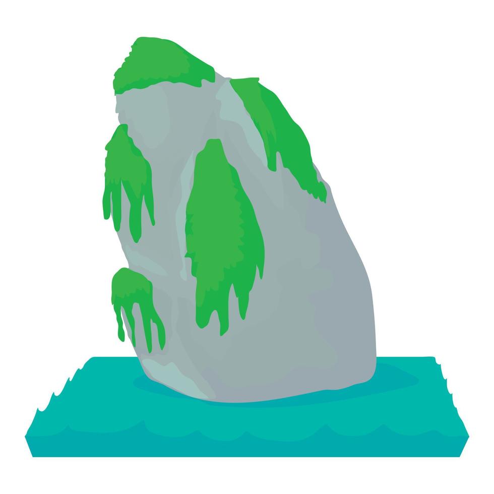Sea cliff peaks cliff Beet icon, cartoon style vector
