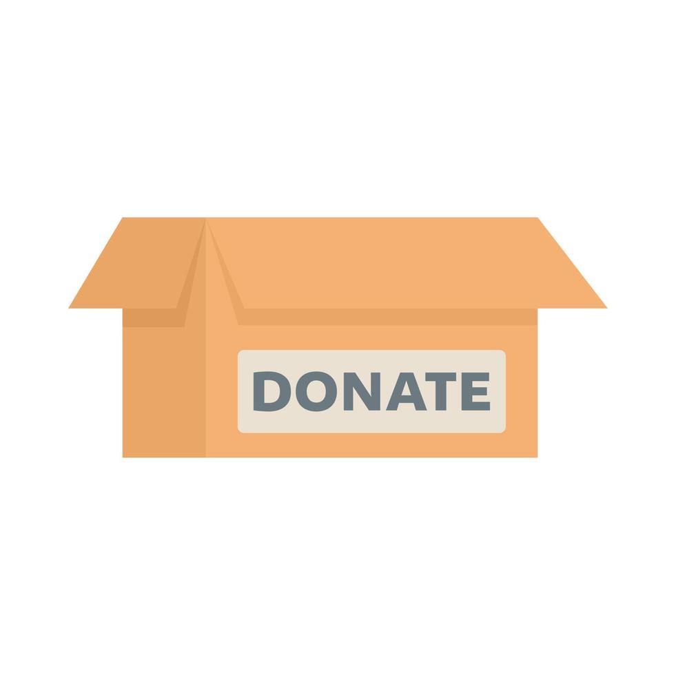 Donate carton box icon flat isolated vector
