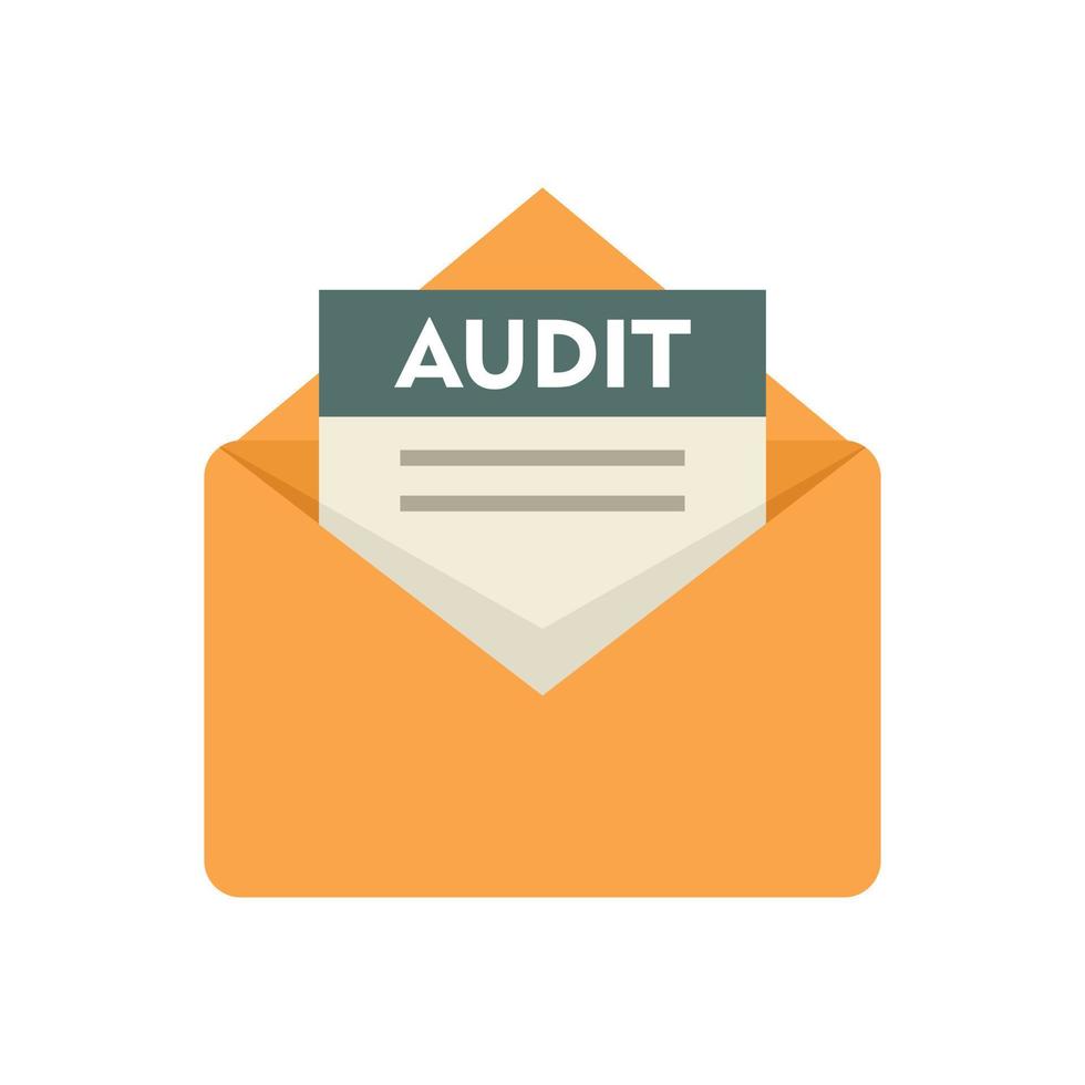Audit mail icon flat isolated vector