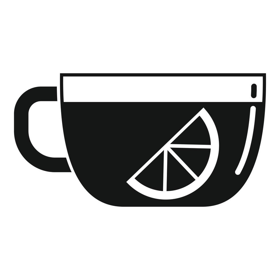 Lemon tea cup icon simple vector. Hot drink vector