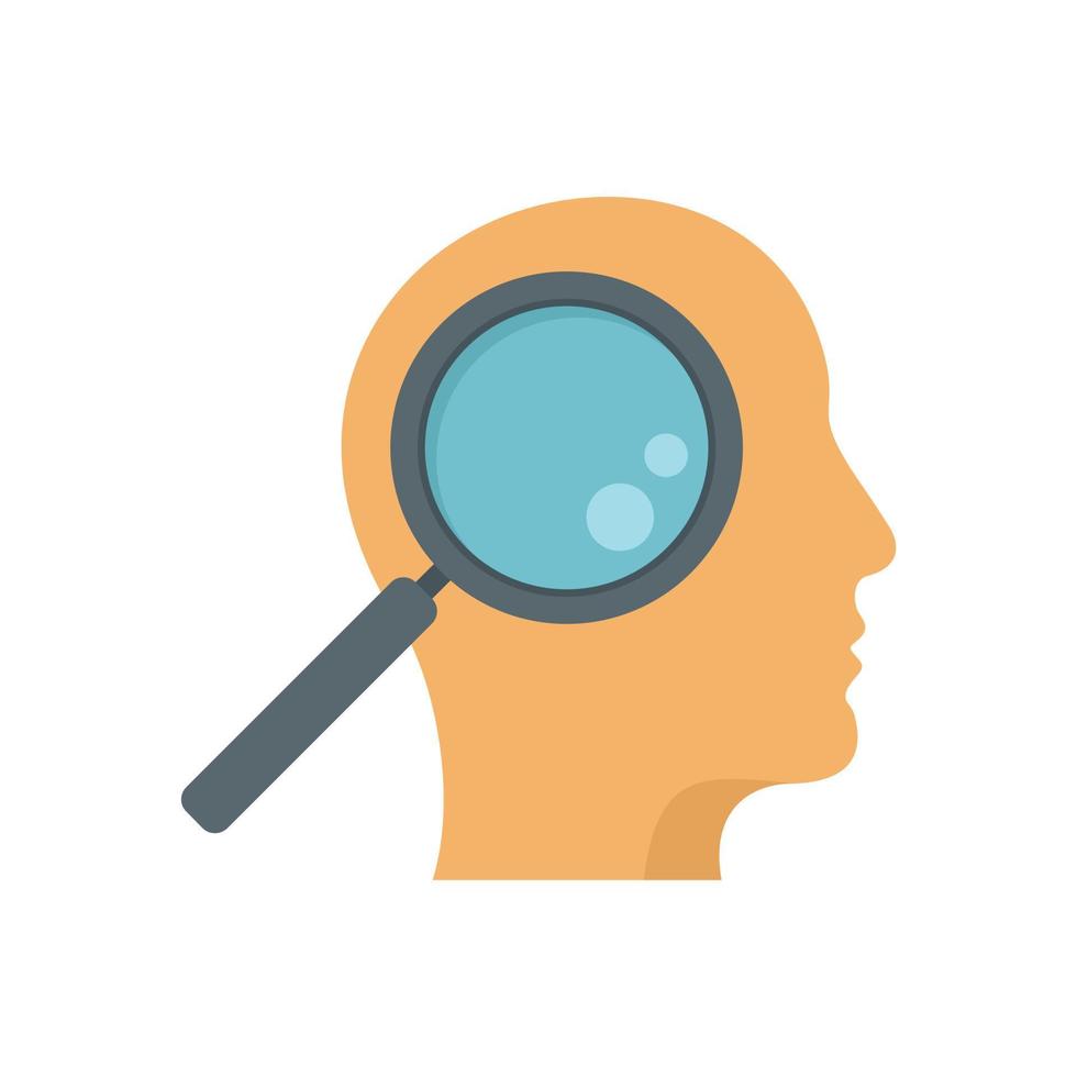 Life skills search icon flat isolated vector