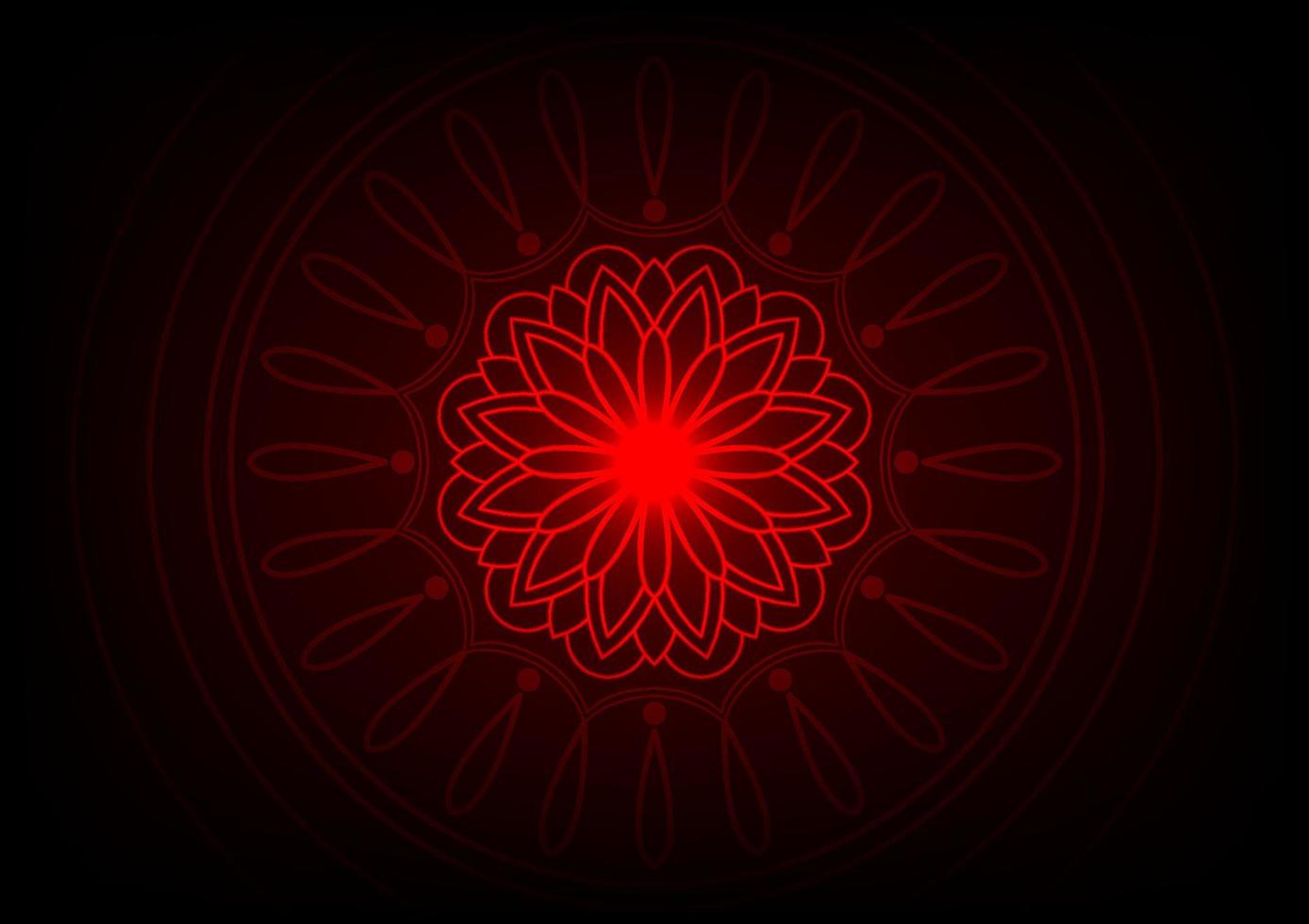 Vintage design red mandala flower pattern background vector