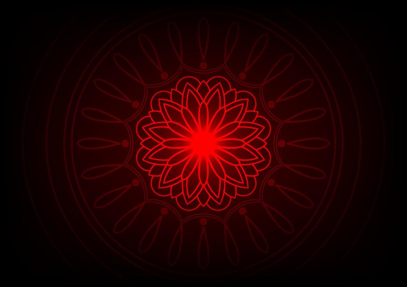 Vintage design red mandala flower pattern background vector