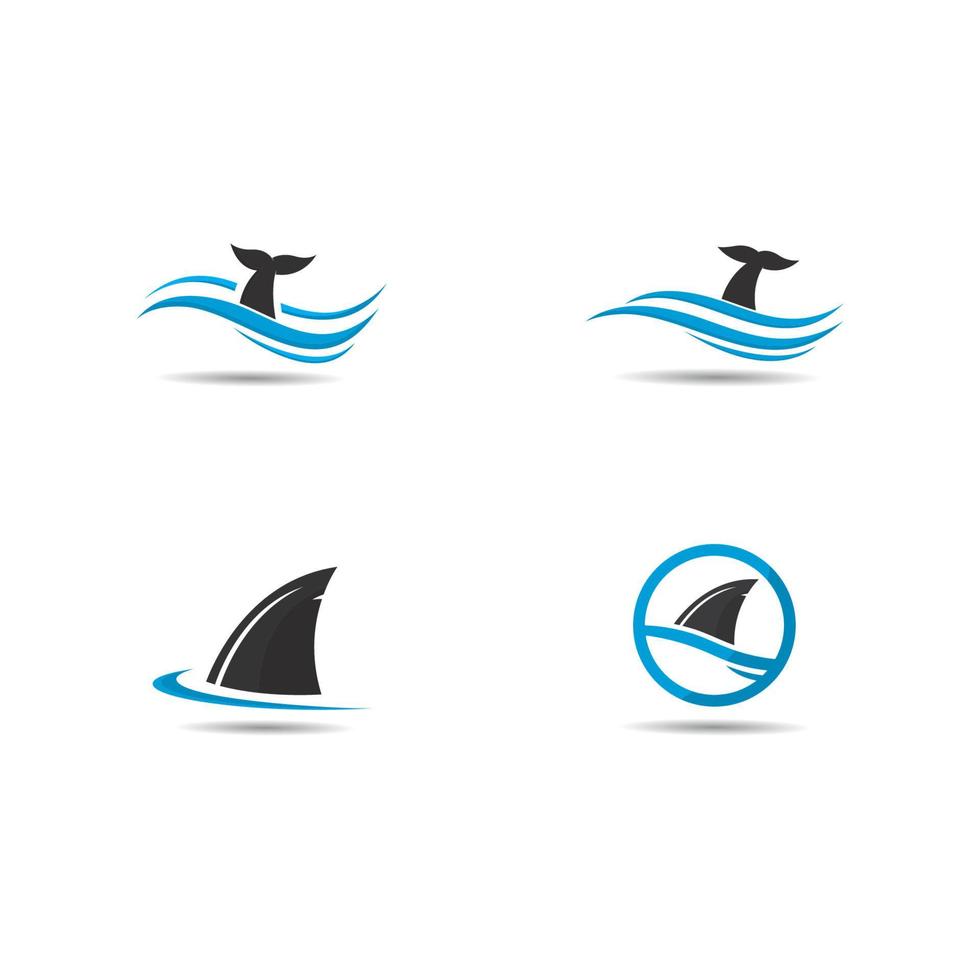 Shark fin logo template vector icon illustration